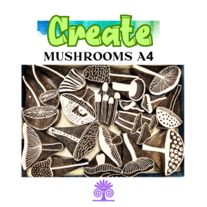 mushrooms-wooden-printing-blocks-printing-mixed-media-creative-retreat