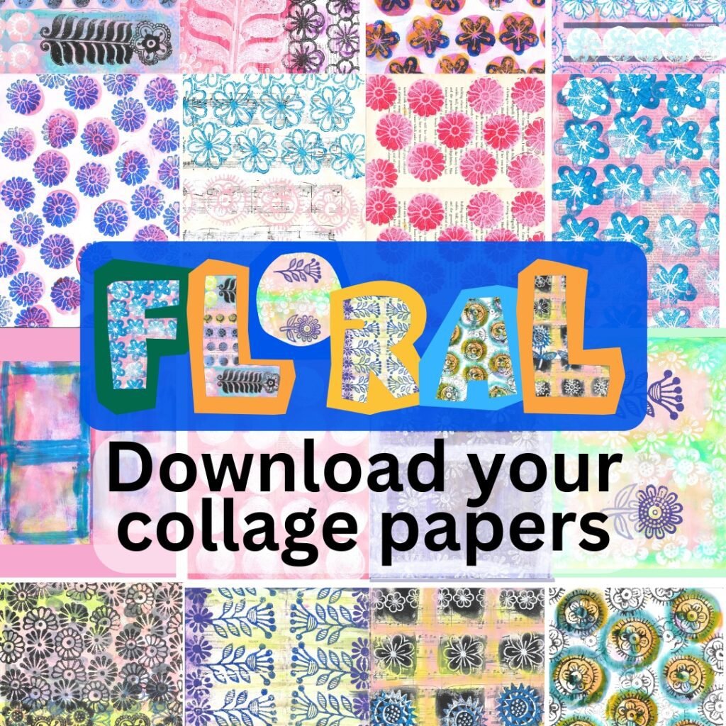 Floral-designs-flowers-block-printing-mixed-media