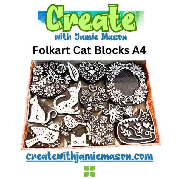 folk art-cats-wooden-printing-blocks-block-printing-mixed-media-craft-shop-near-me